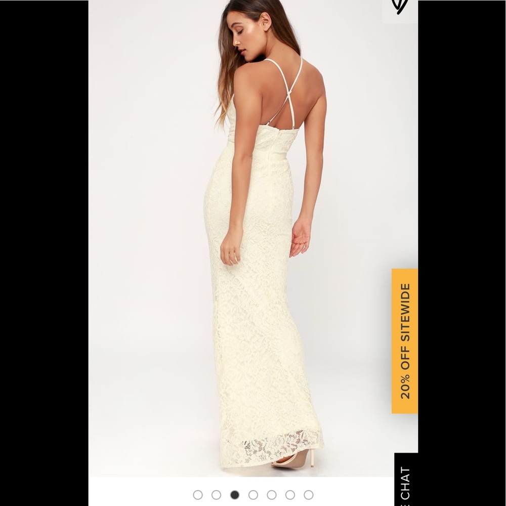 Lulus Cream Lace Maxi Dress